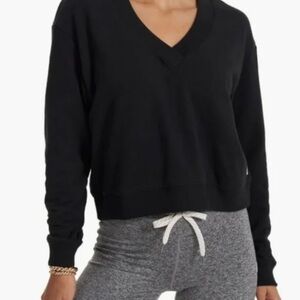 Vuori Women's Sedona V Neck Black Pullover Sweatshirt Size XS